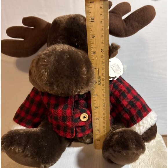 Wishpets Plush Moose 11" In Red & Black Buffalo Plaid Hoodie #83204 - Picture 6 of 10